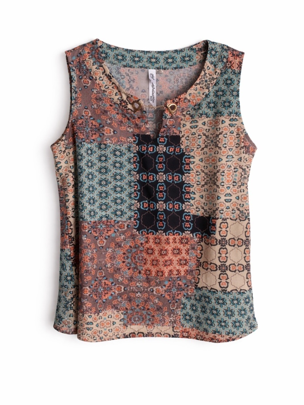 Maeve Anthropologie Patchwork Blouse Petite Medium Boho Sleeveless Top PM NWT